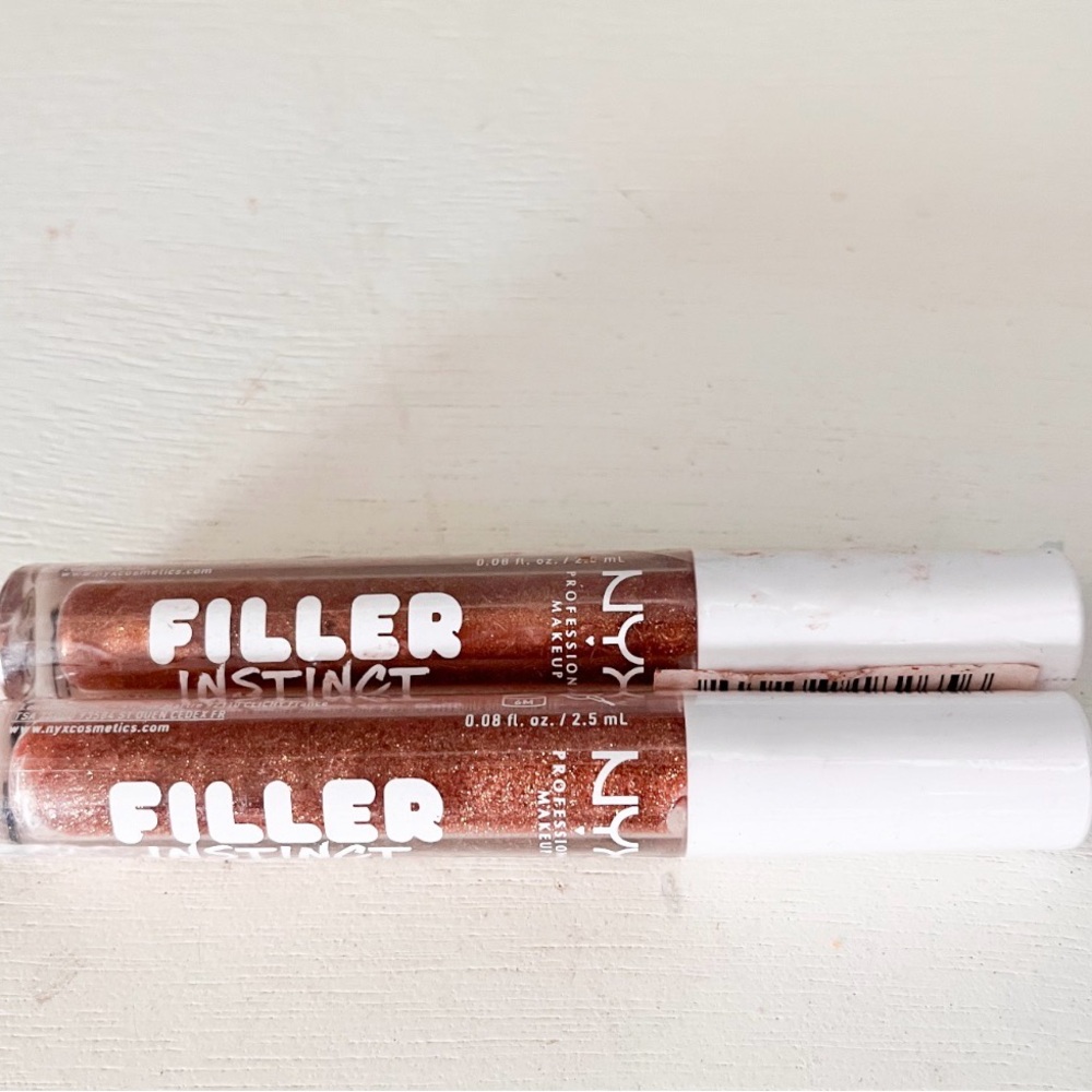 NYX Filler Instinct Lip Gloss Duo - Shimmery Copper Rose